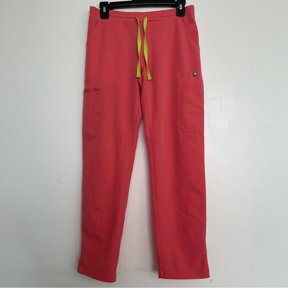 Women’s FIGS Yola Skinny Scrub Pants Hot Coral 1758 Size XSP
